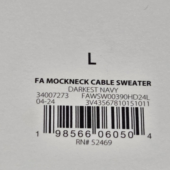 Free Assembly Men's Black Cable Knit Sweater Size L NWT - Picture 7 of 7